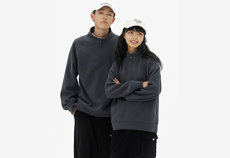 HTZY9908米妮棉門(mén)襟拉鏈衫